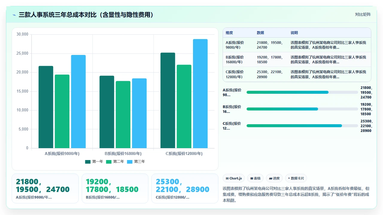 中小企业对比人事系统时容易忽略的年度维护成本差异