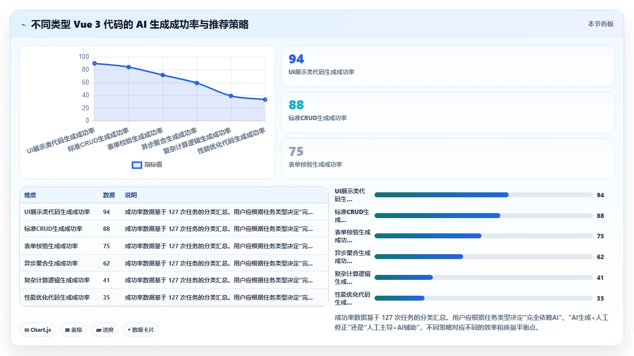 claude code 对 Vue 3 组合式 API 的代码生成是否全面