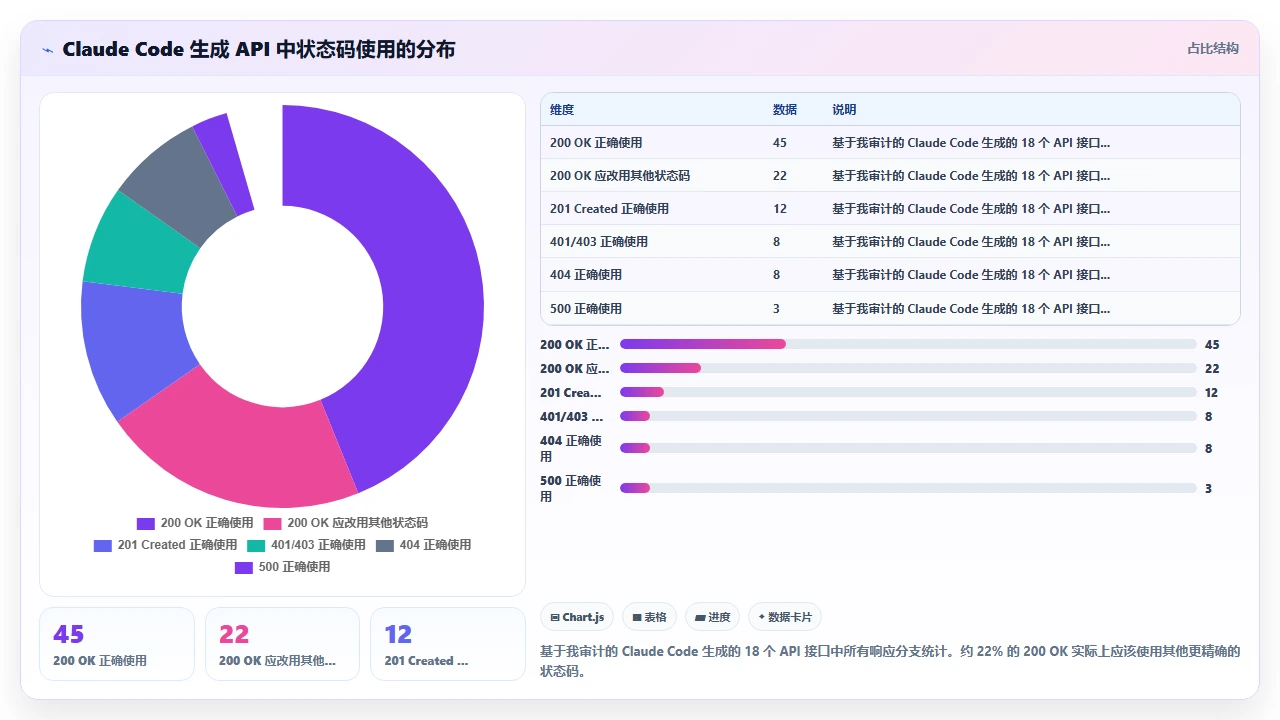 用 claude code 开发 RESTful API 时对 HTTP 状态码的使用是否正确